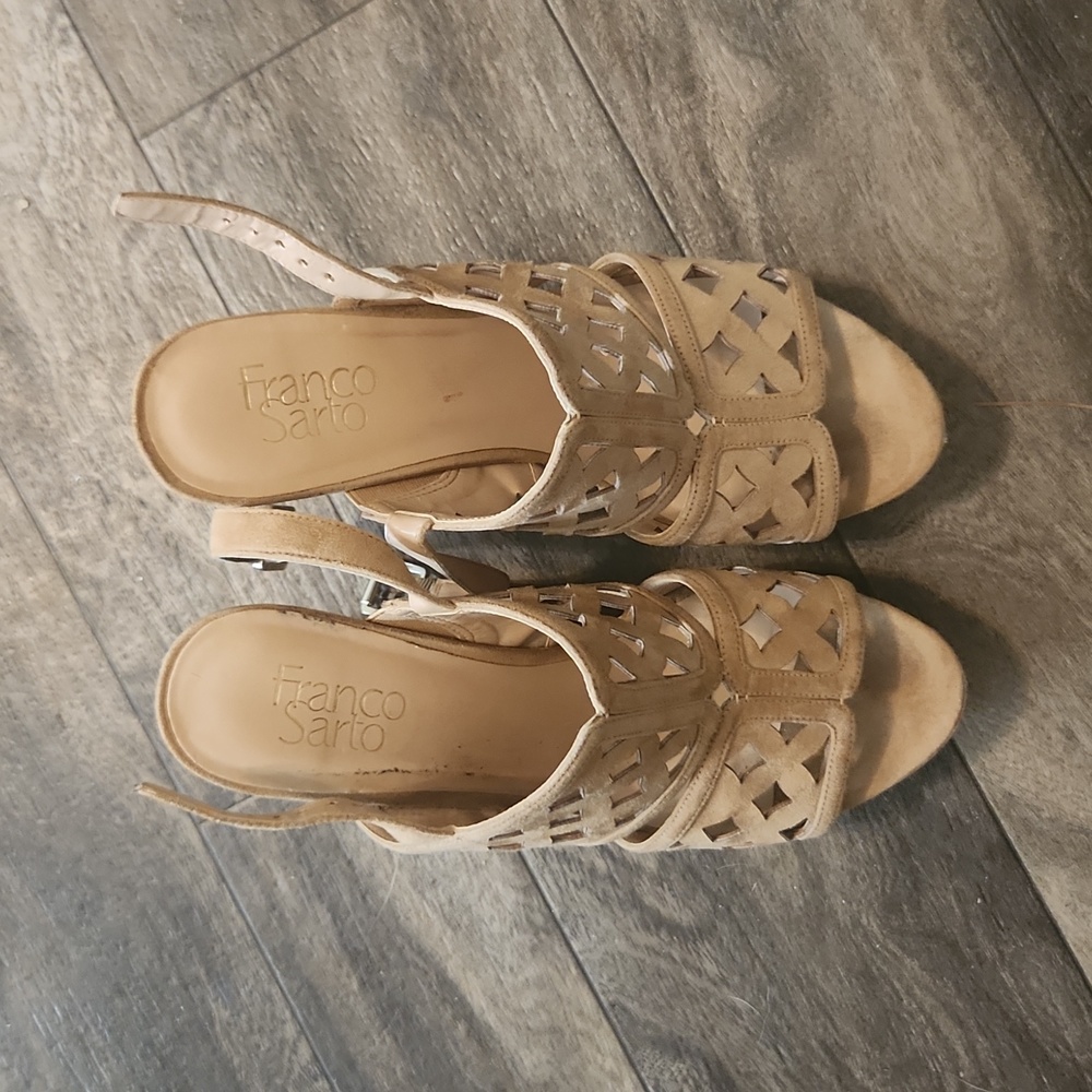 Franco Sarto Lattice Wedge Cork Platform Sandal 7